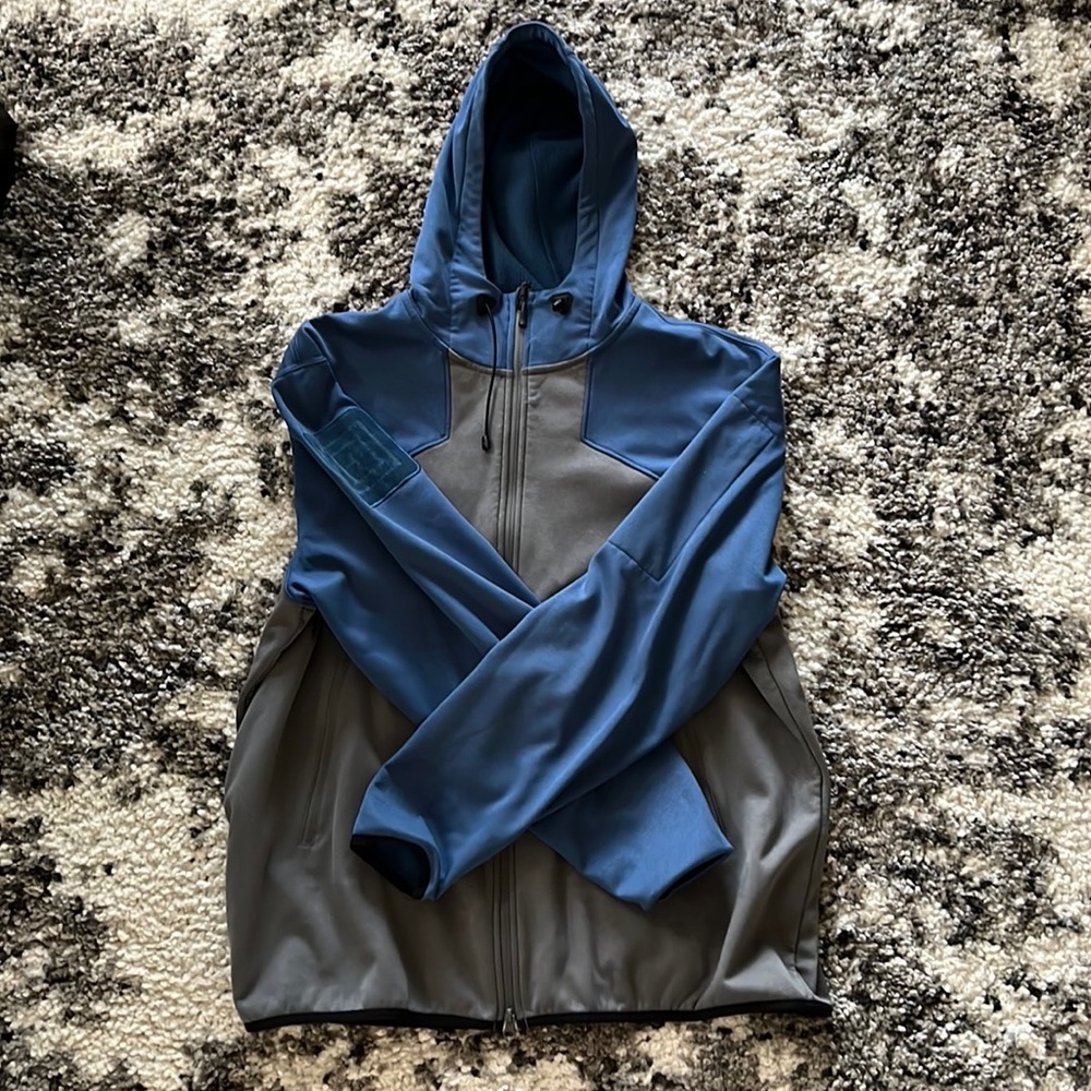 5.11 Tactical Men’s Blue and Grey 2XL XXL Zip Up Hooded Jacket